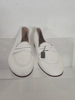 BOEMOS Women's Classic White Leather Loafers